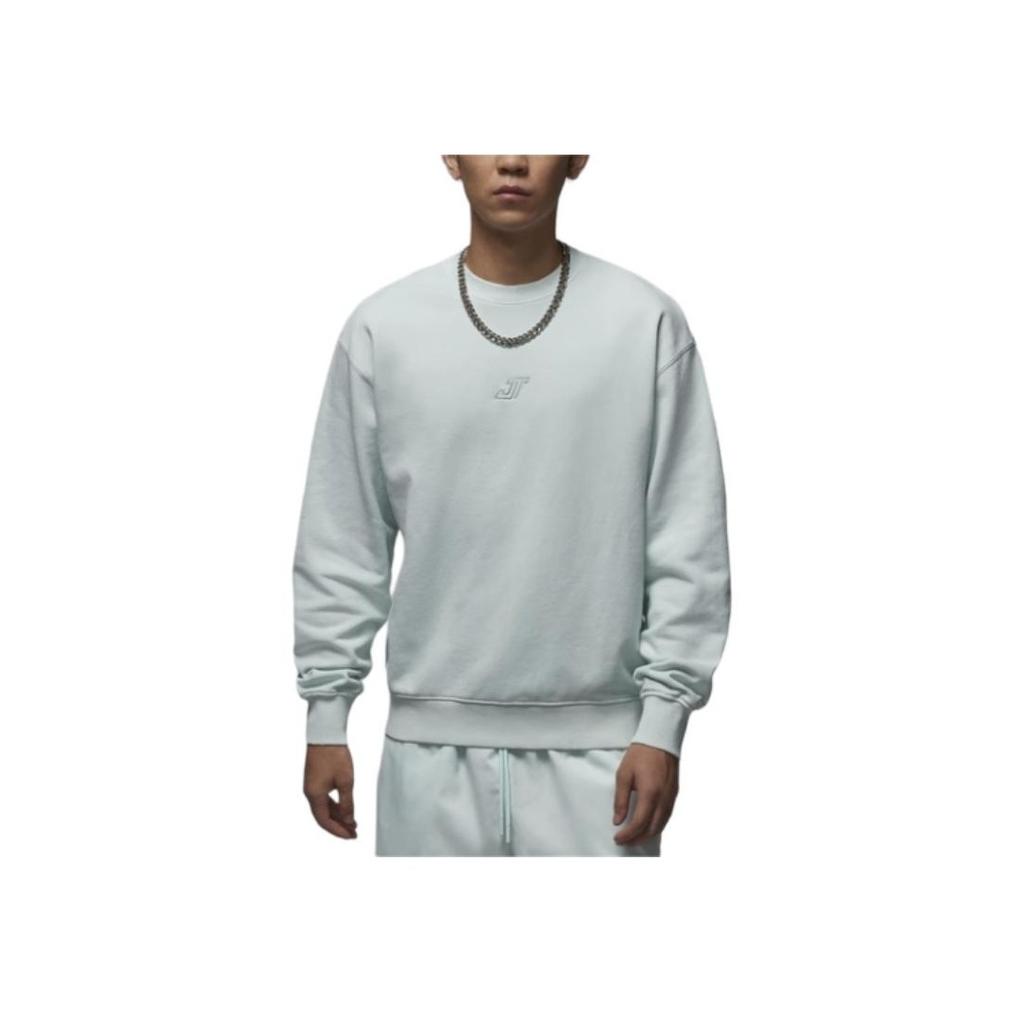 Jordan Tatum Crew Neck Comfortable Casual Sweatshirt Men Sweatshirt Light-Blue Gray HF7846-028