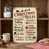 Indoor Outdoor Festive Wall Art Christmas Wood Sign, Vintage Santa's Sleigh Parking Only 2D Retro Wooden Seasonal Ornament Rustic Farmhouse