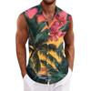 Men's Hawaiian Lapel Button-down Shirt T-shirt Top
