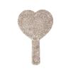 Shiny Love Heart Mirror Rhinestone Hand Cosmetic  Mirror Sweet Handheld Makeup Mirror  Girl