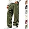 Men's Corduroy Wide Leg Pants Casual Relaxed Fit Long Trousers for Everyday Wear