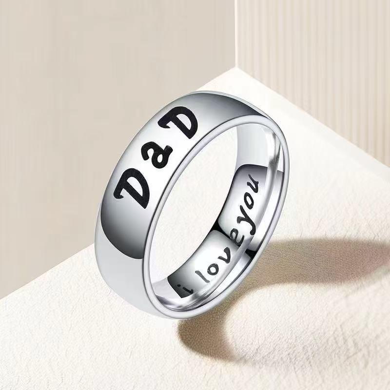 "Frosted Stainless Steel Couple Rings - Non-Fading Niche Design"