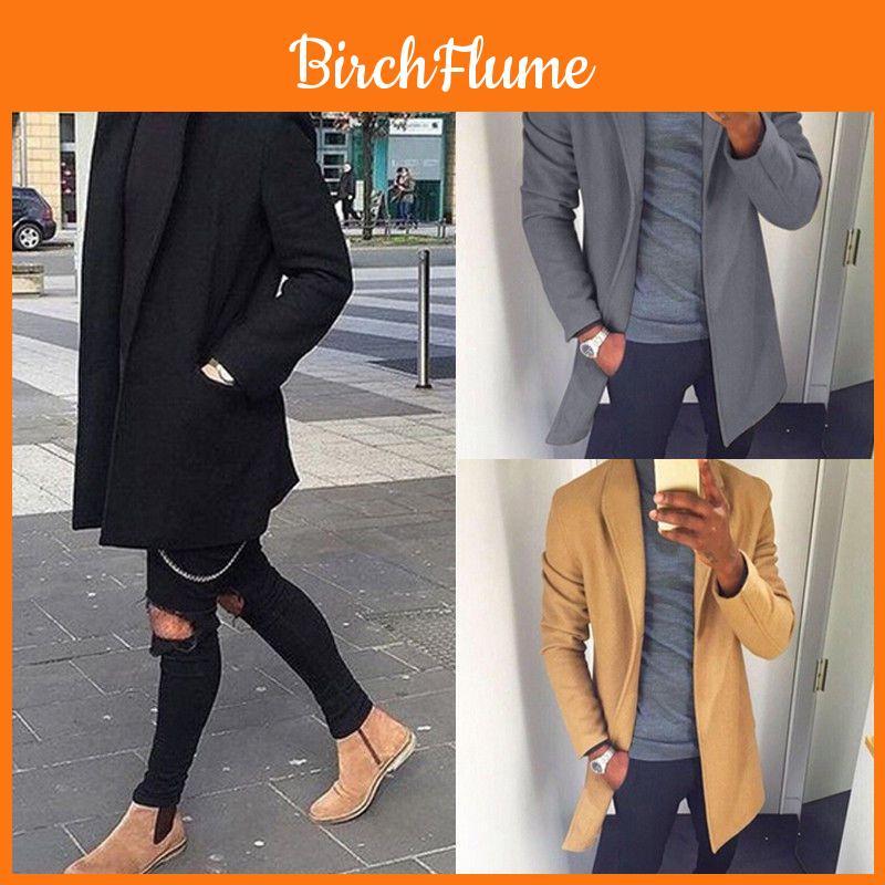 Men's Winter Warm Slim Trench Coat Cardigan For Stylish Formal Outfits