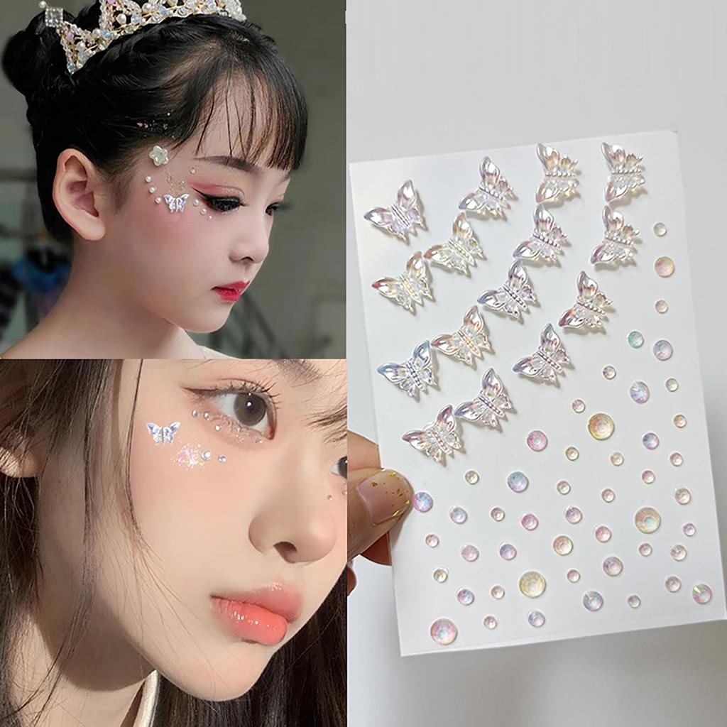Makeup Face Rhinestones Rhinestones Butterflies Love Hearts Festival Face Jewels for Face Hair Eye Makeup