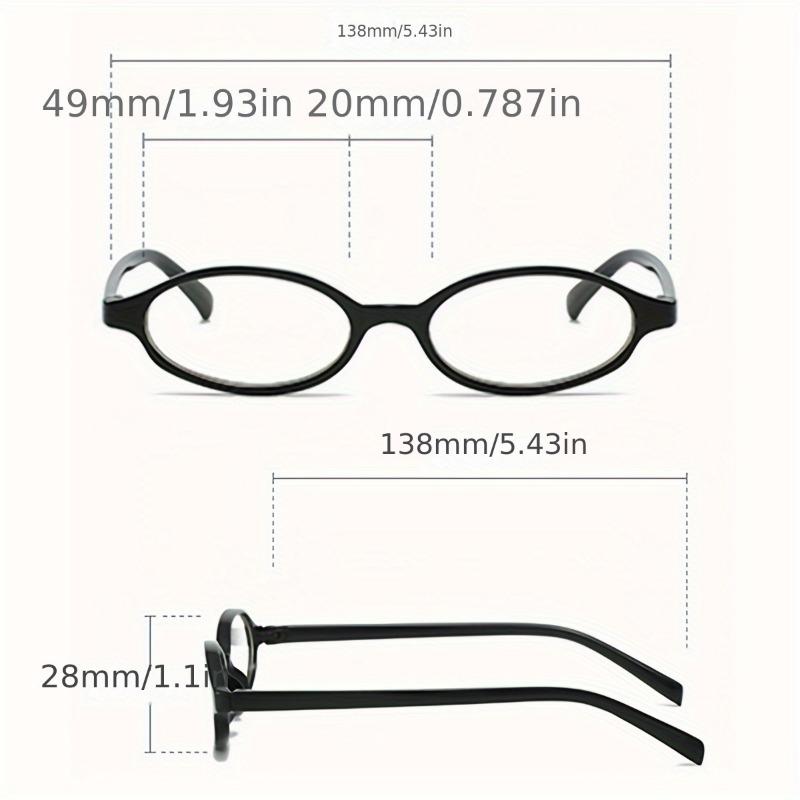 4 Pack Polycarbonate Y2K Fashion Oval Frame Non-Prescription Spectacles with Full Rim
