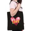 Women Shopping Bags Black Printing Foldable Handbags Eco Shopper Shoulder Bag Canvas Tote Environmental Storage Handbag