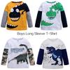Cartoon Dinosaur Boys Long Sleeve T Shirt Children Kids Boys Spring Autumn Cotton Tops