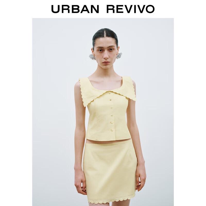 UR 2025 Autumn Women s Embroidered Lace Shirred Cami Top S