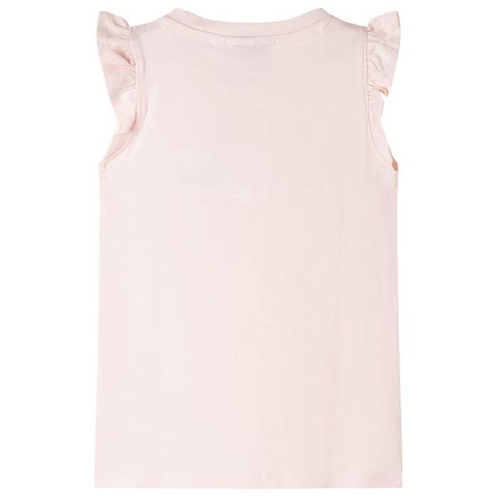 T-shirt enfants avec manches à volants rose pâle 92/104/116/128/140
