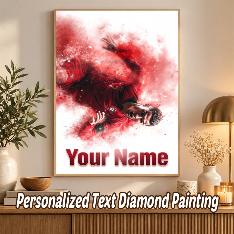 Cristiano Ronaldo Custom Name Text 5D Diamond Painting Kit DIY Full Drill Diamond Art Decoration
