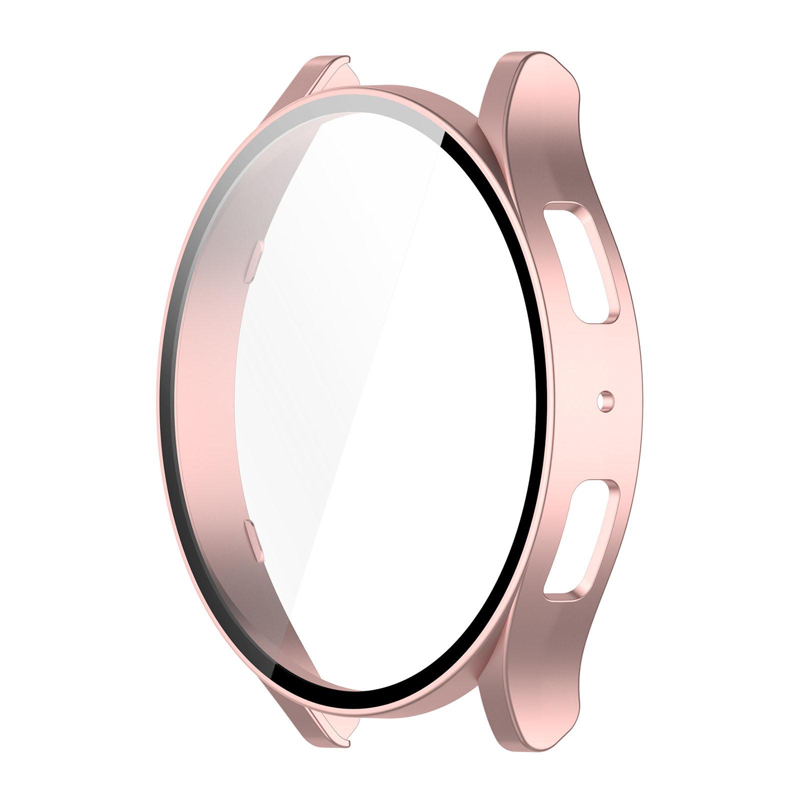 

Anti-scratch Protective Case+Screen Protector Suitable for GalaxyWatch 6 Cover Tempered Glass Film Smartwatch Hard Shell 40 розового золота