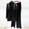 High Street Mode 2026 Vroege Lente Collectie: Luxe Pak met Kralen en Strass, Jas en Broek Set
