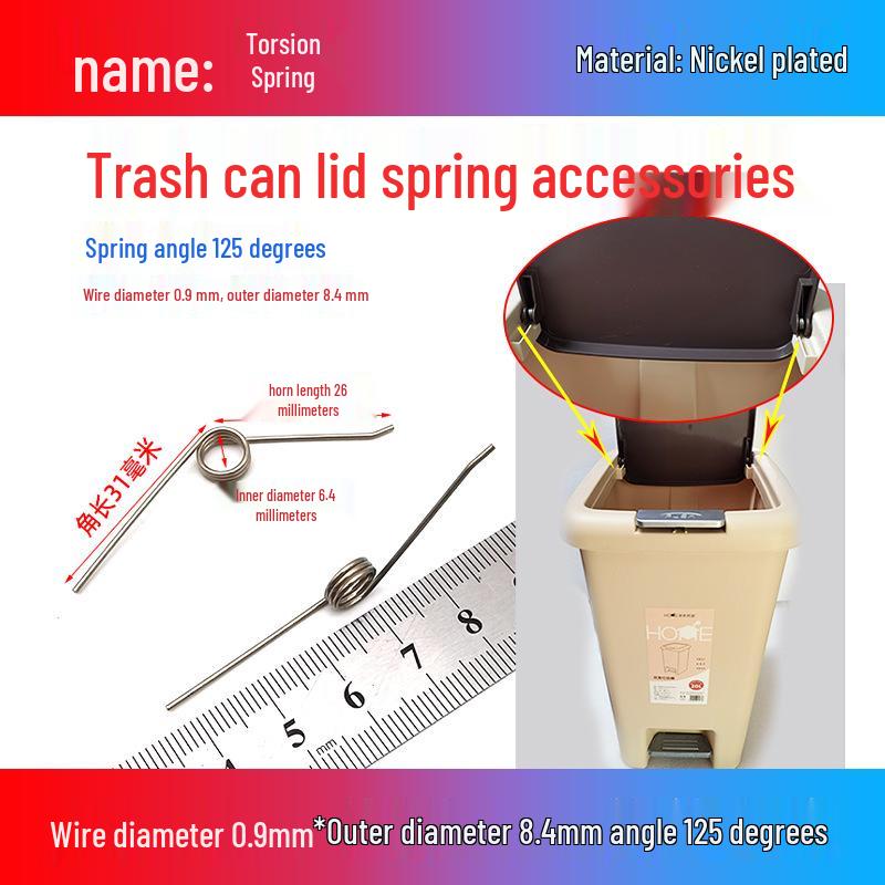 Torsion Spring Steel 0.3-3.0 for 90/180° Clip Trash Can