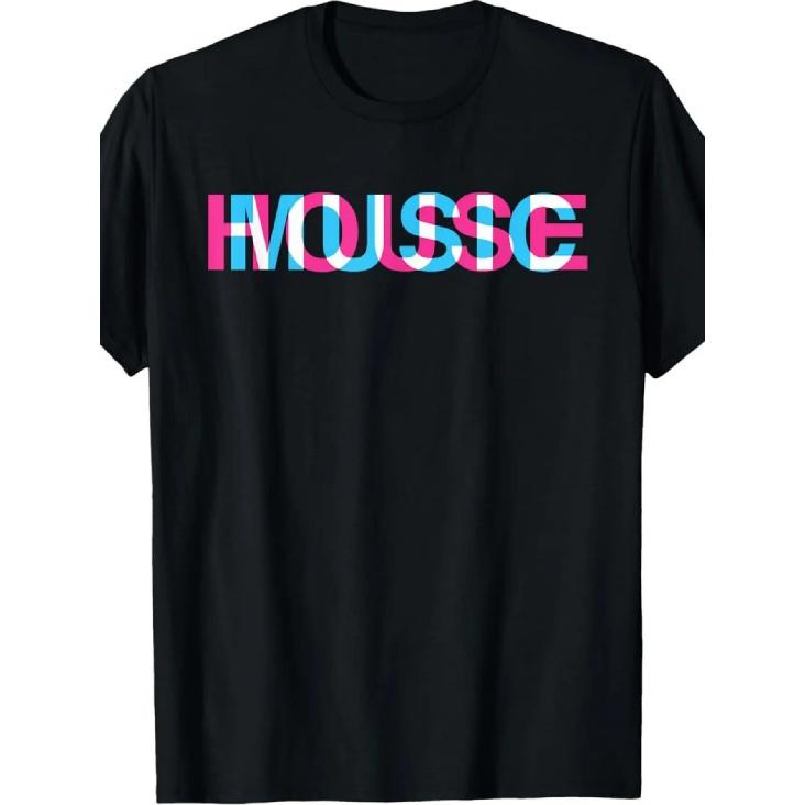 Men S And Women S Same Fashion T-shirt House Music Failure Optical Illusion Pattern Print T-shirt, Men S Jumper, Summer Casual Short-sleeved T-shirt. S чёрный