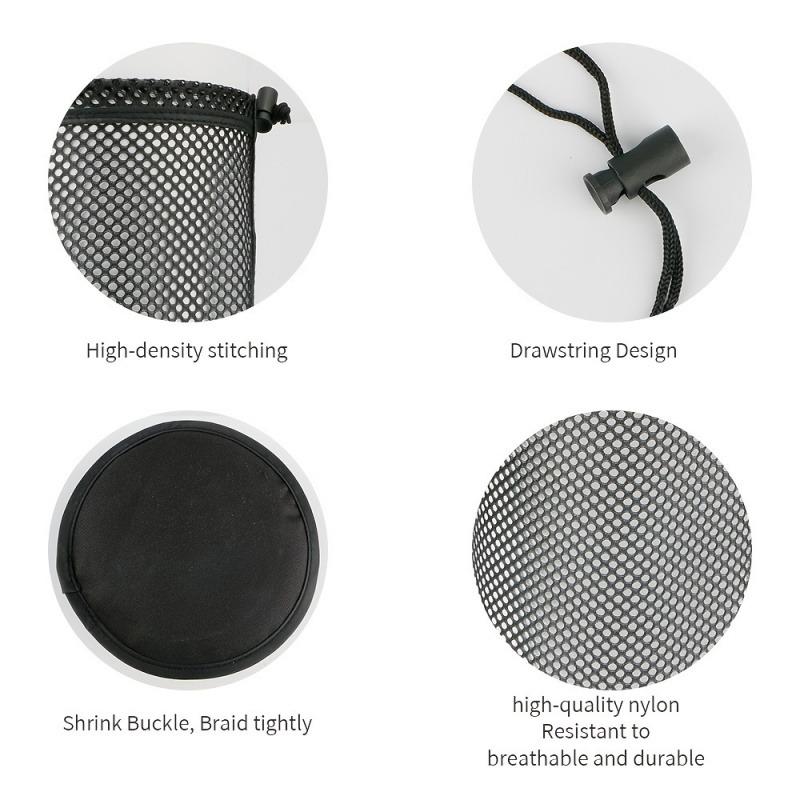 Black Golf Ball Pouch Bag with Durable Nylon Material Sports Mesh Net Bag Suitable for Mountain Climbing