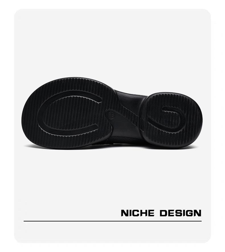 Genuine Leather Soft Sole Loafers for Women - Plus Size 43, Comfortable Slip-On Shoes with Thick Soles for Middle-Aged and Elderly