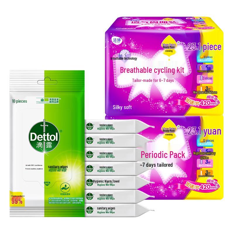 

Dettol Disinfectant Wipes & Je T aime Menstrual Pad Bundle