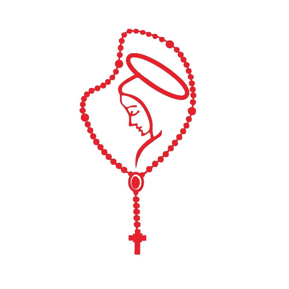 Car Stickers Decor Motorcycle Decals Rosary Virgin Mary Fatima Decorative Accessories Creative Sunscreen Waterproof PVC,14cm*8cm