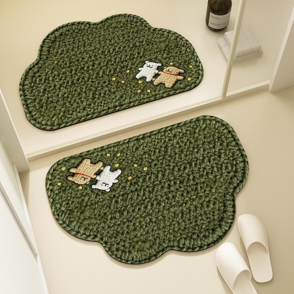 Cartoon Cute Quick-Dry Non-Slip Bathroom Mat - Absorbent, Dirt-Resistant, Easy-to-Clean Diatomaceous Earth Design.