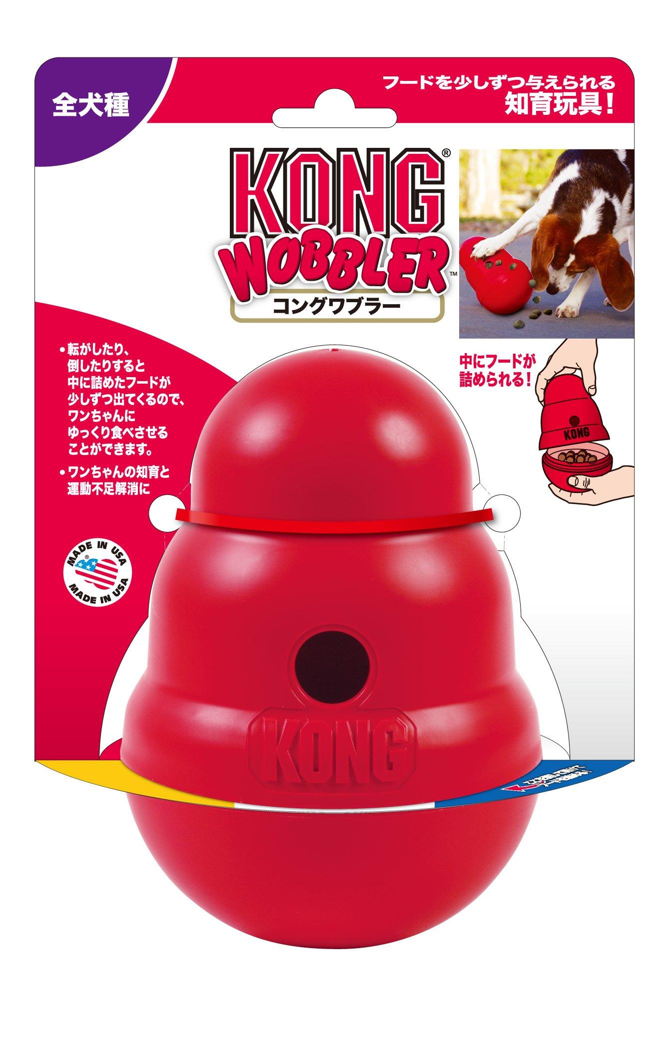 

Kong Wobbler Dog Toy, Interactive Treat Dispenser for Chewing, Teething, Anxiety, Boredom Barking, Digging, Crate Training, Weight Training Toy