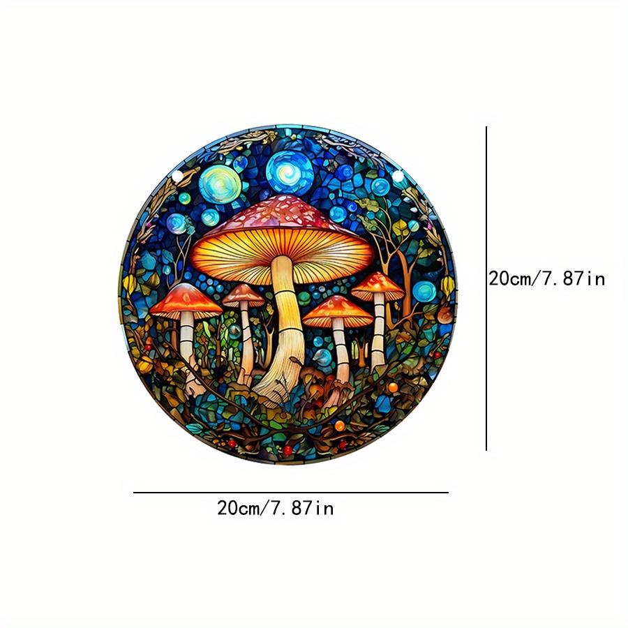 2D Flat 20cm Dreamy Starry Sky Wooden Wall Hanging Decor - Mushroom Universal Holiday Wooden Pendant, Home Decoration, Welcome Sign Party Decor