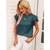 Summer New Fashion Versatile Printed Lotus Leaf Sleeve Top Women's Casual Breathable T-Shirt