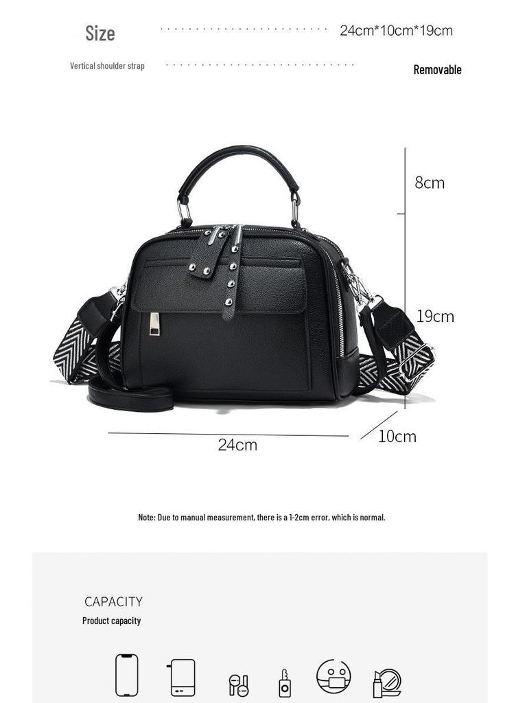 Strukturierte Multi-Pendler Umhängetasche - Vielseitige, Schlichte, Mehrschichtige Schulter-Handtasche