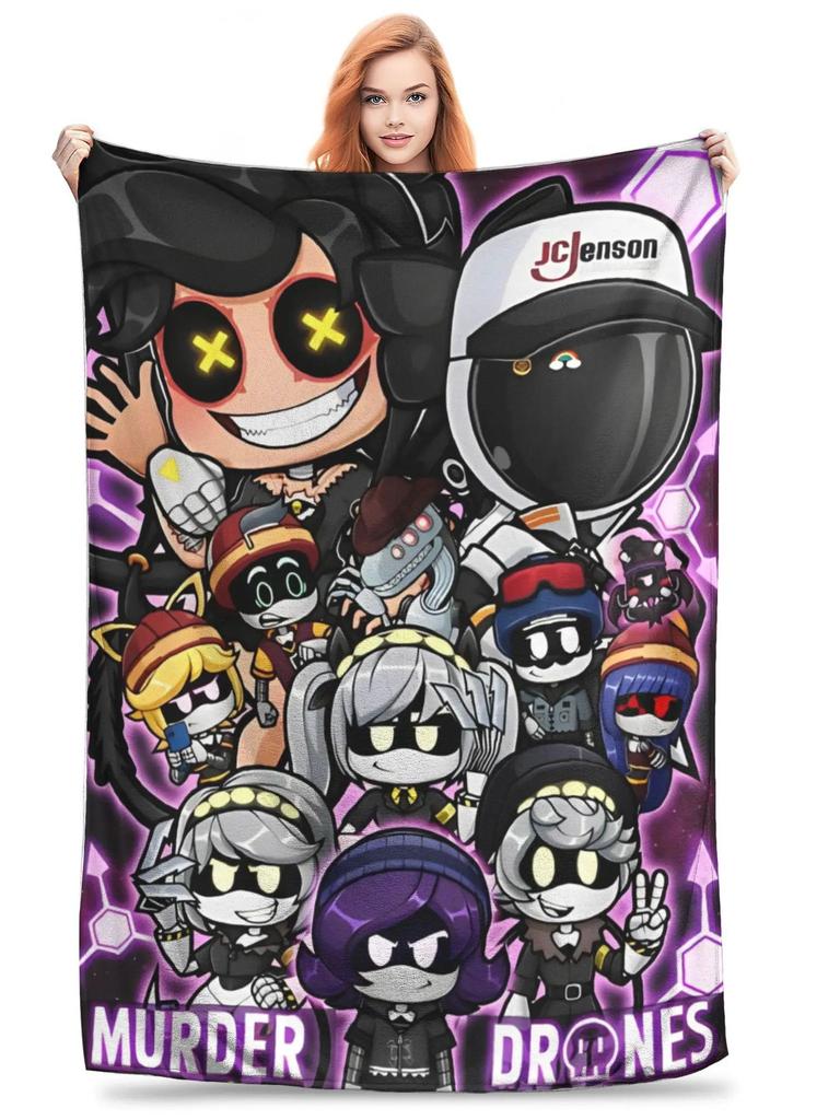Chibis Murder Drones Throw Blanket for Couch Uzi Doorman Fuzzy Soft Plush Blanket 50x60 Inches Multiple Sizes Bedspread