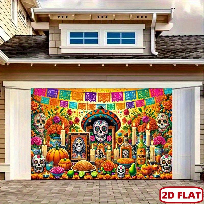2D plane, 1 piece - Candy Skeleton Festival Zombie Festival Background Cloth - Vibrant floral and candle decorationszyc