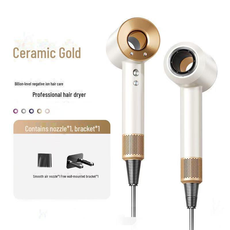 

Бесшумный высокоскоростной фен для волос Leafless с отрицательными ионами - горячий и холодный воздух, бесщеточная технология для домашнего использования CN Plug with Stand - 1.8m Cable