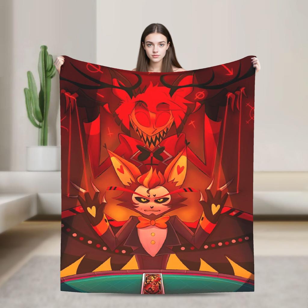 Hazbins Hotels Anime Blankets Quality Soft Warm  Bedding Throws Winter Decorative Living Room Print Bedspread