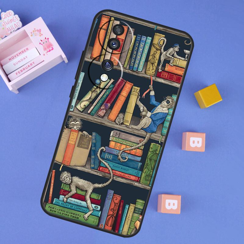 Library In Wonderland Case For Honor X9b X8b X7 X8 X9 X6a X7a X8a X9a Cover For Honor Magic 5 6 Pro 50 70 90 Lite