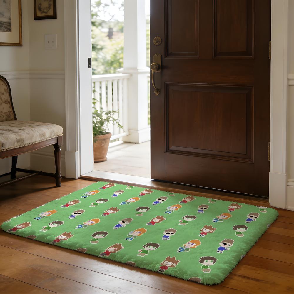 Cute Cartoon Kawaii EEddsworlds Floor Mat Soft Flannel Absorbent Mat Non-Slip Rug Home Bedroom Bathroom