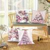 Pink Christmas Pillowcases: Snowman & Tree Designs for Festive Home Decor Sofas, Bedroom Pillow Covers, Holiday Gifts