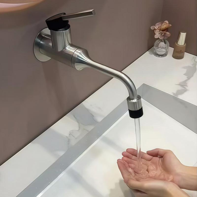 

New Arrival Basin Faucets SUS 304 Bathroom Sink Faucets Hot Cold Wall Mounted Mixer Water Tap Top High Quality