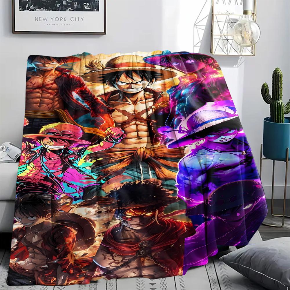 1Pc Luffy Print Flannel Blanket, High quality Comfortable for All Seasons, Home Decor, Warmth and Comfort, Perfect for Gifts