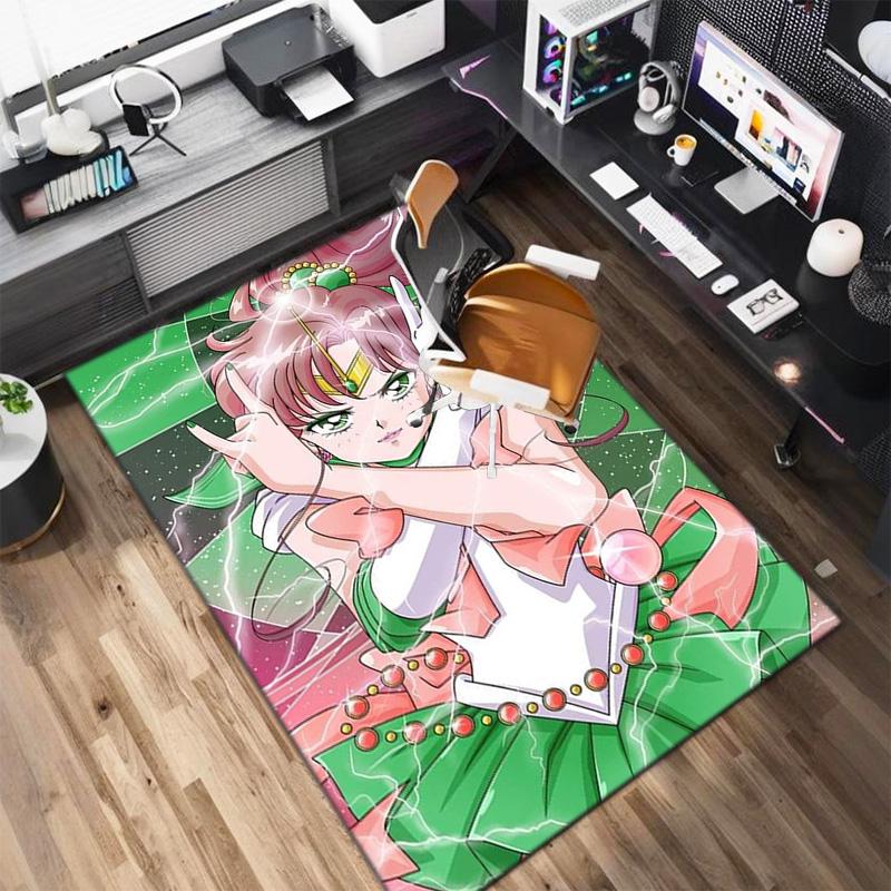 Cute cartoon theme Sailor Moon Tsukino Usagi cartoon rug Multifunctional household anti-slip decorative door mat, outdoor floor mat, and carpet Y14