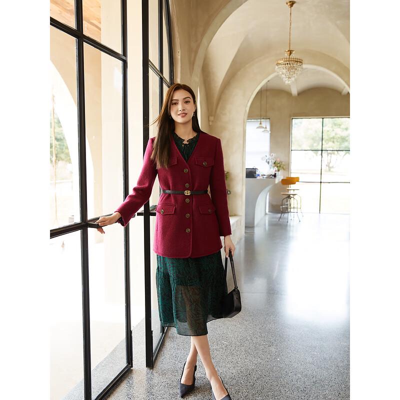 

Gejin 2024 Autumn Lace-Trim Tiered Midi Dress M