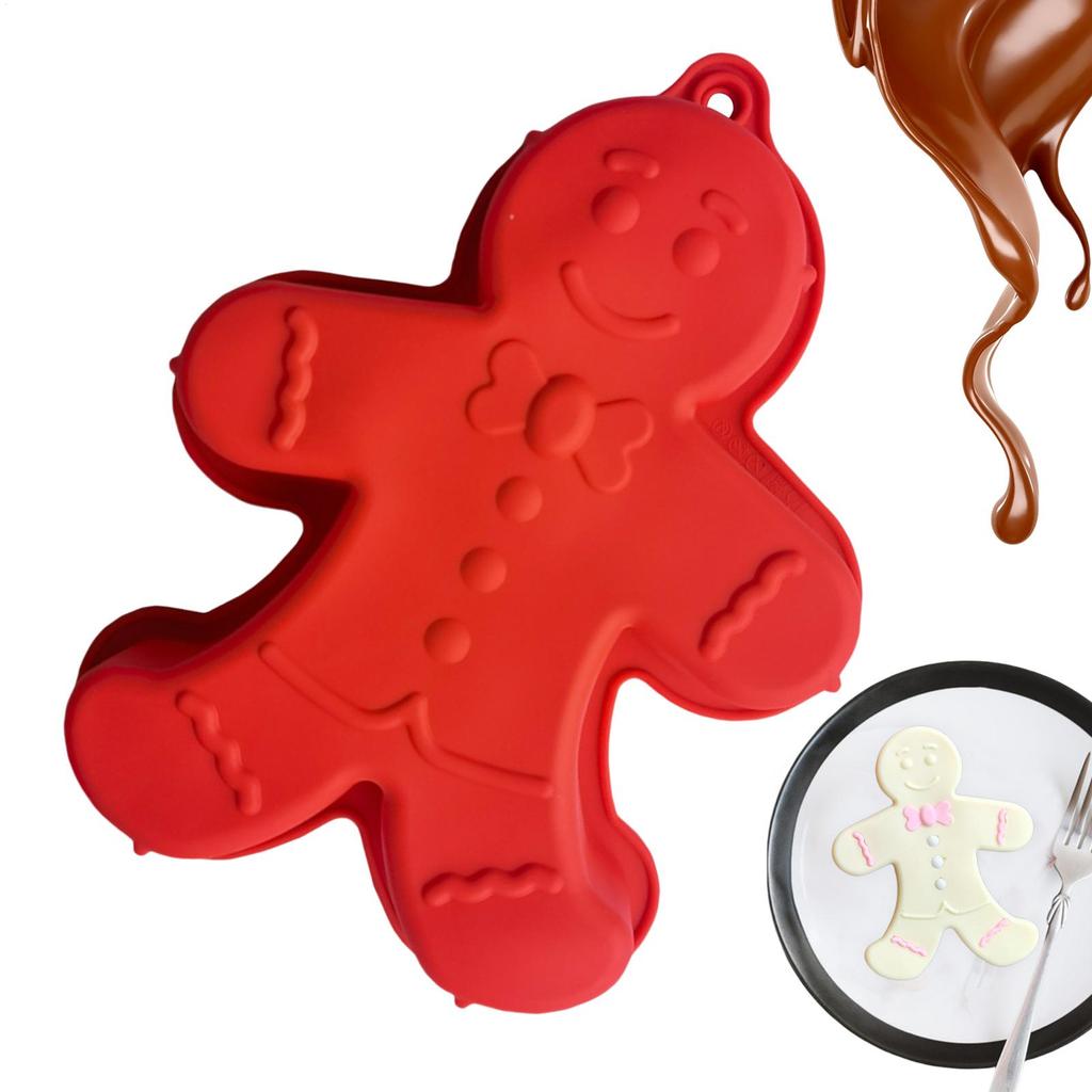 Christmas Gingerbread Man Candle Mold Cookie Chocolate Baking Cake Mould DIY Christmas Atmosphere Scented Candle Silicone Mold