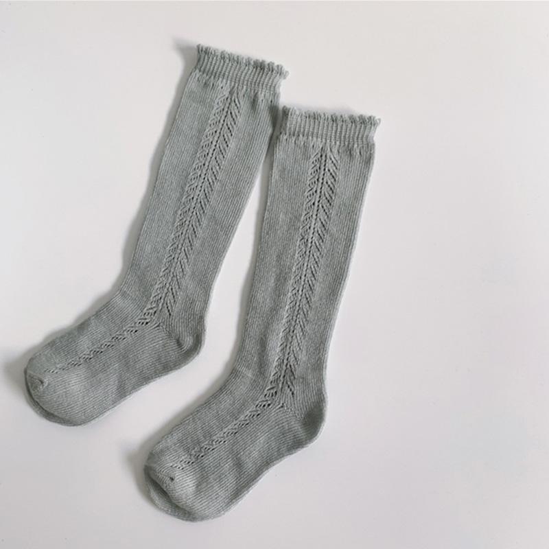 Baby Socks Knee High Long Infant Cotton Linen Sock Hollow Girls Boy Spring Summer Leg Warmer Children Princess Kids Sockken