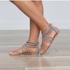 European and American Women's Roman Strap Flat Heel Sandals - Large Sizes