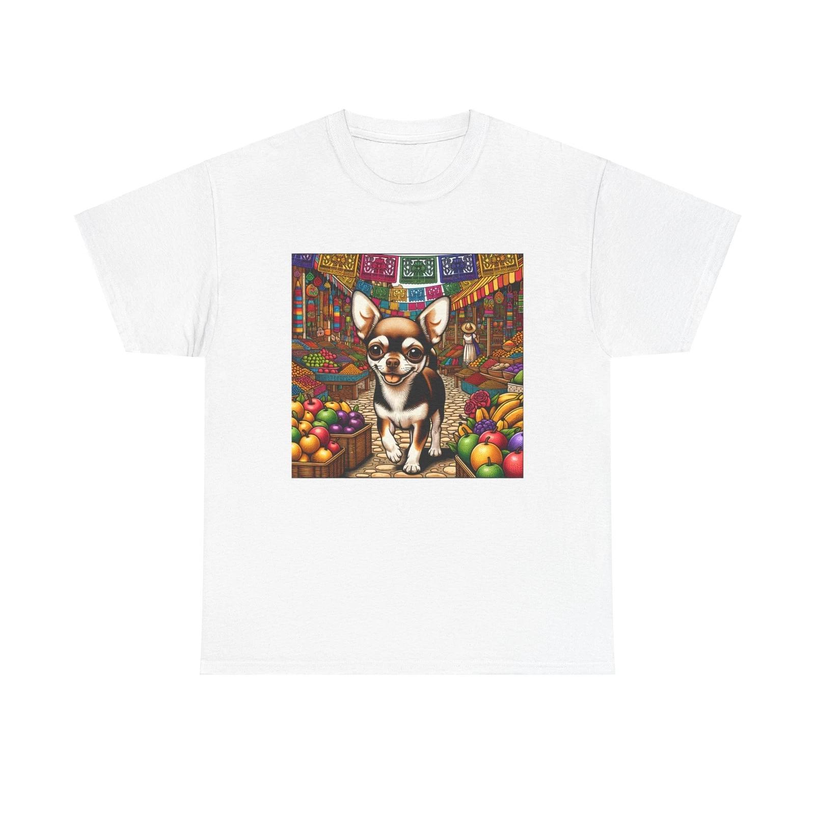Unisex Adult T Shirt Confident Chihuahua Mexican Marketplace Festive Dog Gift S