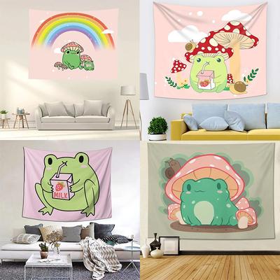 Cute Cartoon Frog Decorative Tapestry Home Wall Decor Office Living Room Tapestry