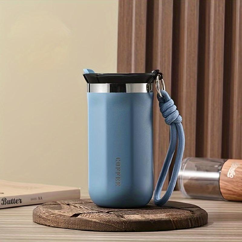 

2025 Новая 350 мл кружка для кофе из нержавеющей стали с двойными стенками и вакуумной изоляцией, герметичная крышка, портативная для поездок в офис и на работу небесно-голубой