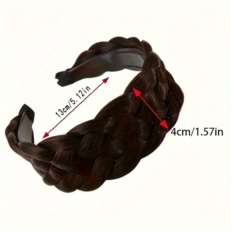 [Vintage Braided Headband] Vintage-Inspired 1pc Elegant Braided Headband-Wide Non-Slip with Teeth,Handcrafted Synthetic Hair Voluminous Bun Accessory
