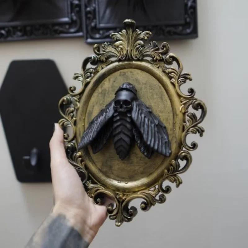 1 Stück Gotische Kunst Harz Gotisches Wesen Wandkunst Rostbeständig Tier Wanddekoration Vintage Wandbehang Gerahmt Taxidermie für Zuhause