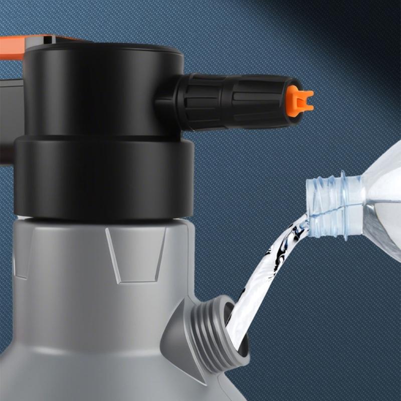 75 Degree Wide Angle USB Rechargeable Foam Sprayer Guns With 2 Liter Container And Fan Shaped Misting For Auto Detailing