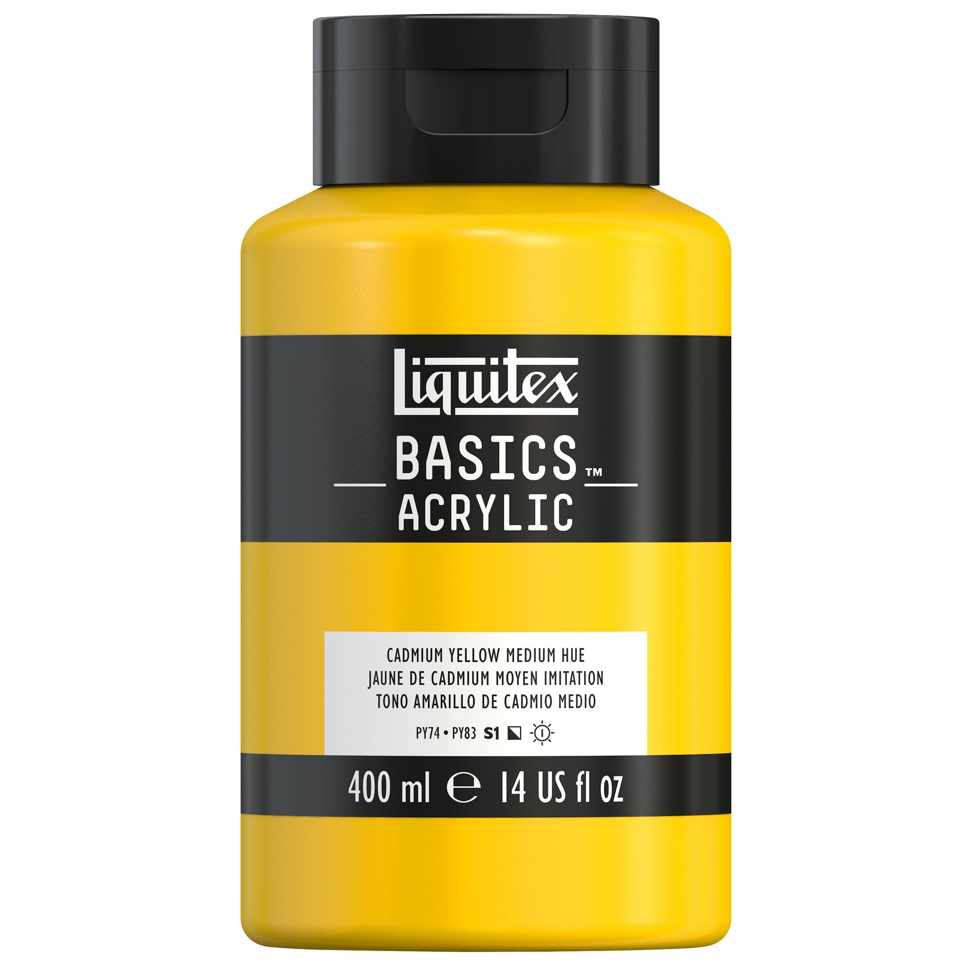 

Liquitex Basics Cadmium Yellow Acrylic Medium 16006830 B-830 Paint, Hue, 400ml,