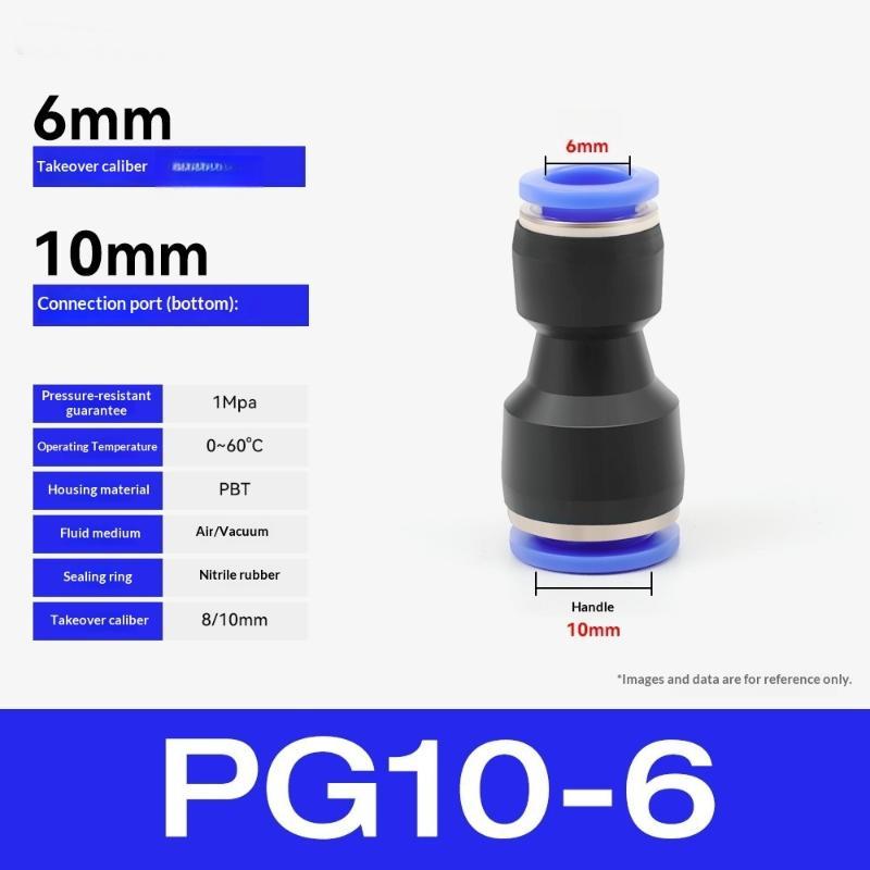 10Pcs Pneumatic Fittings Quick Connector Air Plastic Hose Tube Connectors Pu Pg 4Mm To 16Mm Push Into Pluglug