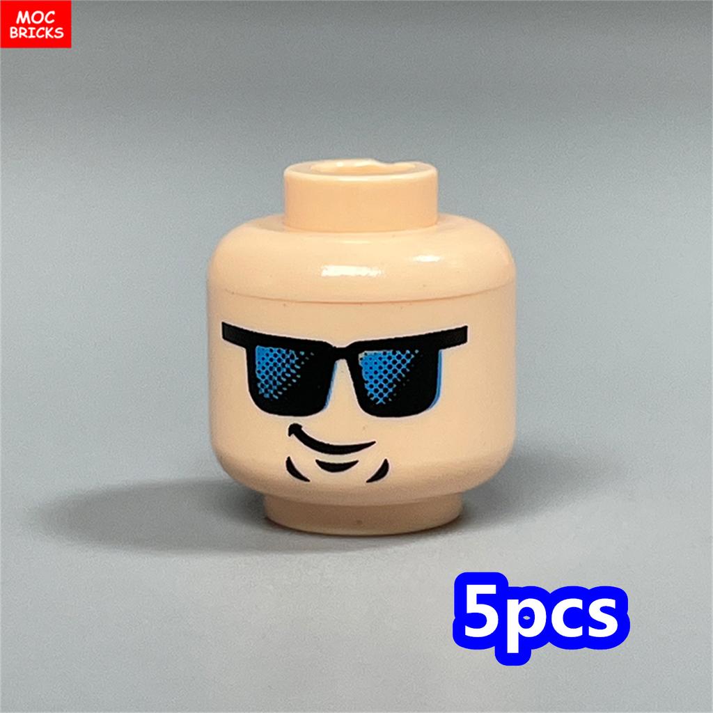 MOC Bricks Hollow Flesh Face Expression Head For 4cm Figure DIY Educational Building Blocks Toys For Children Gifts